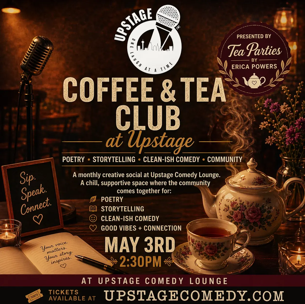 Coffee & Tea Club at Upstage - Presented by Tea Parties by Erica Powers